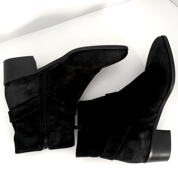 Avellini genuine suede Made in Italy ankle boots block heeled booties 39 size 9 - Picture 3 of 9